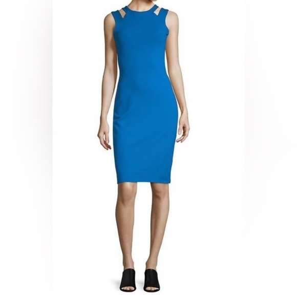 Susana Monaco, Sara cut out sleeveless sheath dress blue XS EUC